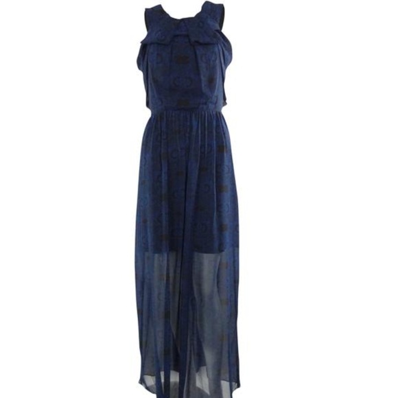 {W118 BY WALTER BAKER} Bow Neck Maxi Formal Dress - Picture 1 of 6